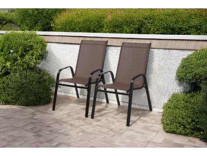 SÚPRAVA 2 HNEDÝCH ZÁHRADNÝCH STOLIČIEK 54 x 70 x 92 CM *1649