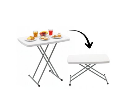 SKLADACÍ TURISTICKÝ/KATERINGOVÝ STÔL 76,5 x 49,5 x 36-71,5 CM NASTAVITEĽNÝ *9613