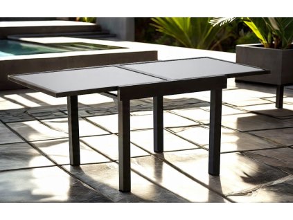 ROZKLADACÍ HLINÍKOVÝ STÔL "OLIVER" 90/180 x 90 x 75,5 CM *0398