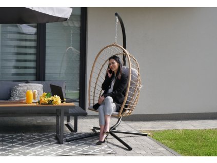 SKLADACIA VISIACA STOLIČKA ERIS HNEDÁ, VANKÚŠ - SIVÝ, RÁM - ČIERNY *0923