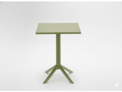 ZÁHRADNÝ STÔL ŠTVORCOVÝ 60 x 60 x 77,5 CM ZELENÝ *0992