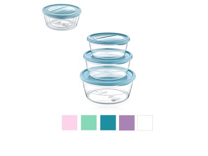 SADA 3 OKRÚHLYCH NÁDOB TREND BOX (0,7+1,1+1,75L) *9592