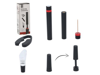 SADA 4 VÍNOVÝCH DOPLNKOV S TLAKOVÝM OTTVÁRAČOM *6330