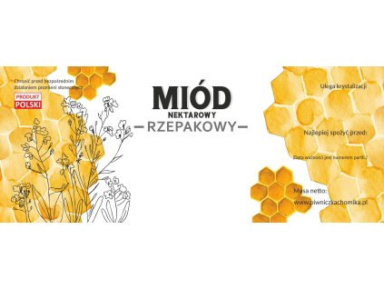 Sada 100 etikiet Repkový nektárový med 154 x 60 mm *8177