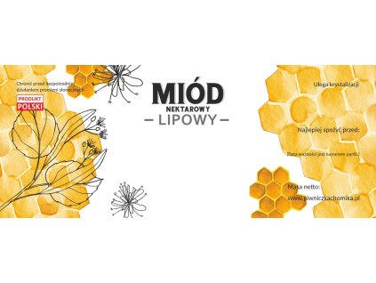 SADA 100 ETIKIET LIPOVÝ NEKTÁROVÝ MED 154 x 60 MM *8207