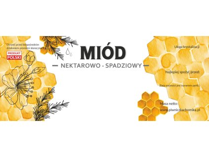 SADA 100 ETIKET MED NEKTÁROVÝ-MEDOVICOVÝ 154 x 60 MM *8214