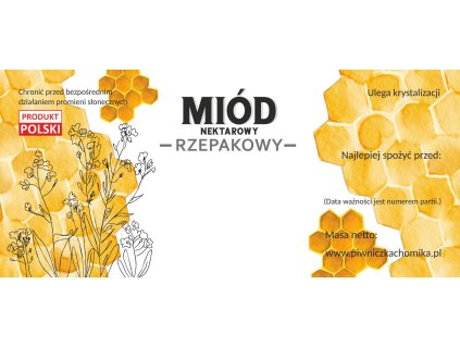 SADA 100 ETIKIET REPKOVÝ NEKTÁROVÝ MED 116 x 50 MM *8252