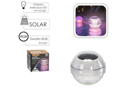SOLÁRNA LAMPA 10,5 x 10,5 x 10 CM BAZÉNOVÁ 22 LED MULTIFAREBNÁ *6148