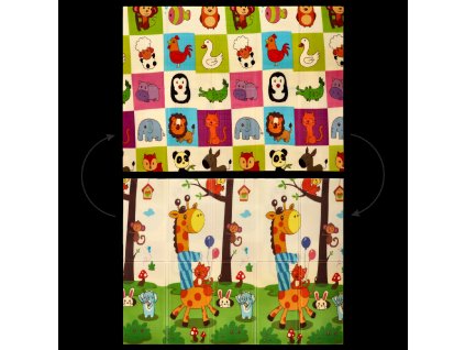 OBOJSTRANNÁ EDUKAČNÁ PODLOŽKA 150x200x1 CM SKLADACIA ZVIERATÁ + TAŠKA *4336