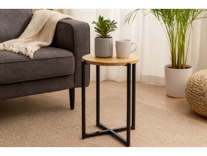 OKRÚHLY STOLOK S KOVOVÝM PODSTAVCOM PRIEM.29 CM VÝŠKA 42 CM *6606