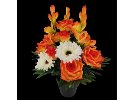 UMELÁ KYTICA KVETOV V KVETINÁČI 43 CM MIX FARIEB *2928