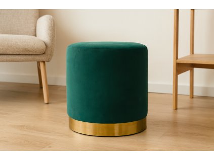 OKRÚHLE PUF 35 x 40 CM TMAVOZELENÁ *3932