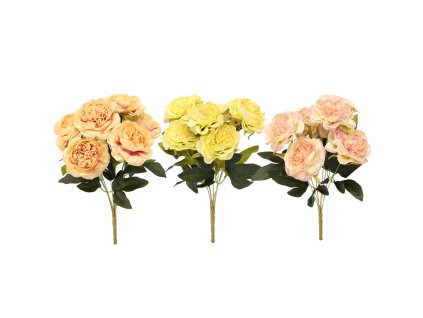 UMELÁ VETVA - KYTICA 7 PIVÓNIE 41 CM MIX FARIEB *4083