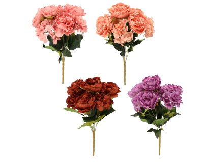 UMELÁ VETVIČKA - KYTICA PIVÓNIE A HORTENZIE 43 CM MIX FARIEB *4090