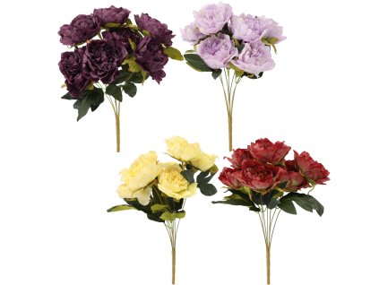 UMELÁ VETVA - KYTICA 7 PIVÓNII 44 CM MIX FARIEB *4144