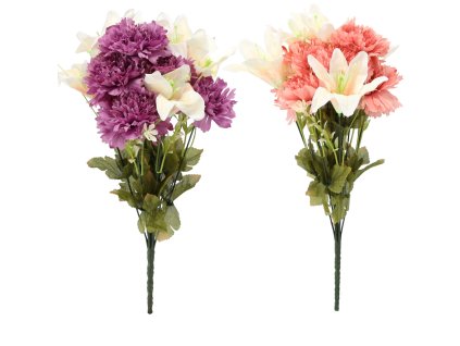 UMELÁ VETVA - KYTICA LALIÍ A KARAFIÁTOV 45-48 CM MIX FARIEB *4175