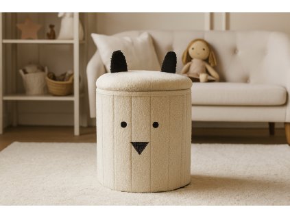 SKLADACIA TABURETKA S ÚLOŽNÝM PRIESTOROM 28 x 28 x 34 CM BIELA *4243