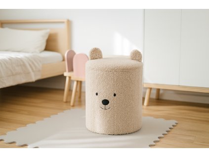 SKLADACIA TABURETKA S ÚLOŽNÝM PRIESTOROM 28 x 28 x 34 CM SVETLÁ BÉŽOVÁ *4250