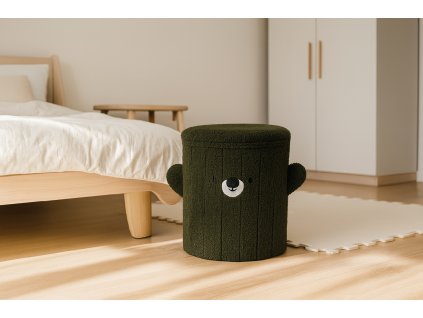 SKLADACIA TABURETKA S ÚLOŽNÝM PRIESTOROM 28 x 28 x 34 CM ZELENÁ *4267