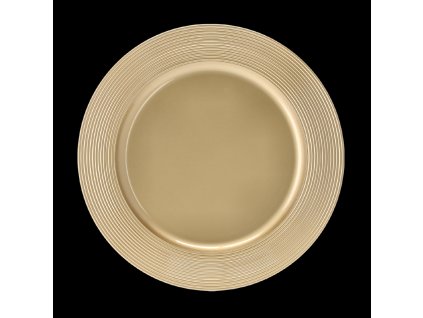 OKRÚHLY PODTANIER 33 x 33 x 2 CM S DRÁŽKOU ZLATÝ bal=6 ks *8557