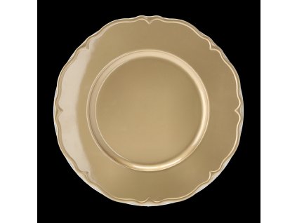 KRUHOVÝ PODNOS 33 x 33 x 2 CM SO ZLATÝM VZOROM bal=6 ks *8571