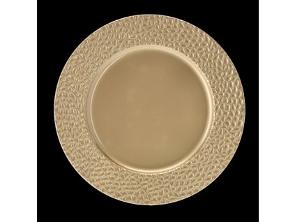 OKRÚHLA PODLOŽKA 33 x 33 x 2 CM S DRSNÝM VZOROM ZLATÁ bal=6 ks *8595