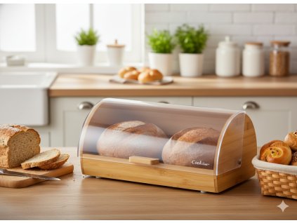 DÓZA NA CHLIEB MENTA - BAMBUSOVÁ S PLASTOVÝM VECOM 38 x 28 x 18,5 CM *3185