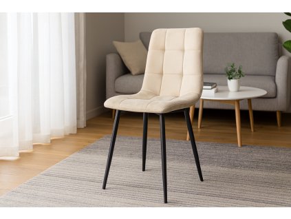 MODERNÉ ZAMATOVÉ BÉŽOVÉ KRESLO *2950