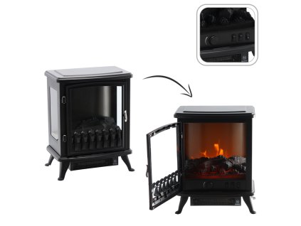 ELEKTRICKÝ KRB - IMITÁCIA PLAMEŇA - 41,5 x 28 x 50,8 CM - 900/1800W *5997