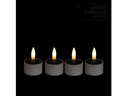 SÚPRAVA 4 SOLÁRNYCH SVIEČOK TEALIGHT 4 X 2,5 CM/5 CM *9445