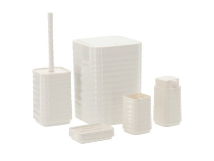 ŠTVORCOVÁ KÚPEĽŇOVÁ SÚPRAVA 5 PRVKOV BIELA *4403