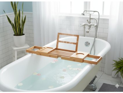 BAMBUSOVÝ ROZKLADACÍ STÔL NA VAŇU 50/92 x 18 x 4 CM *6576