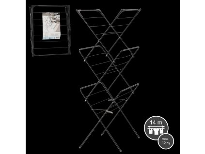 SUŠIAK NA BIELIZEŇ "CAMILLA" ČIERNY 62 x 51 výška 136,5 CM *1150