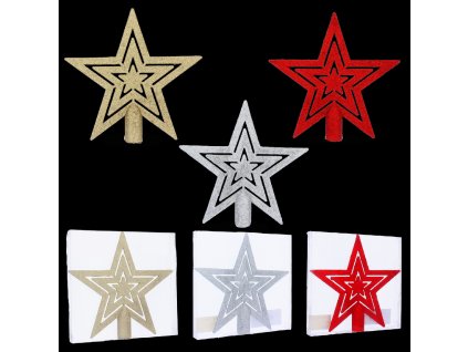 ŠPIČKA NA VIANOČNÝ STROMČEK 20 CM HVIEZDA *4807 1ks