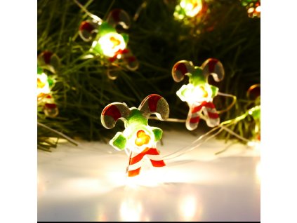 LED SVETELNÁ REŤAZ CUKRÍKY 20L NA BATÉRIE bal=20ks *2199