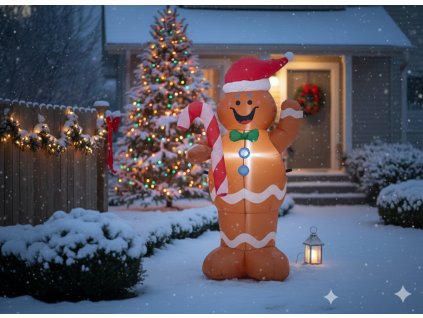 Nafukovací LED perník, výška 150 cm