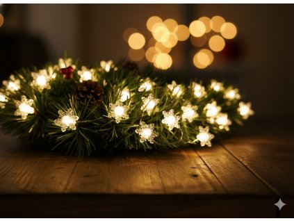 LED SVETELNÁ REŤAZ SNEŽIENKY 20 L NA BATÉRIE bal=20ks *4208