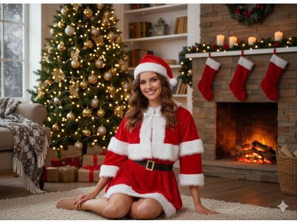 KOSTÝM MIKULÁŠA S PLÁŠŤOM DÁMSKY *6781