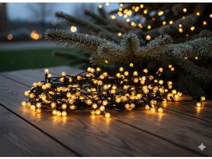 LED SVETLÁ CHERRY BALL 200L TEPLO BIELA, DL. 3 + 16 M *9966