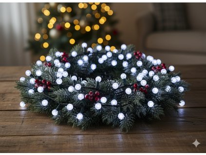 LED SVETIELKA CHERRY BALL 200L STUDENÁ BIELA, DL. 3 + 16 M *9973