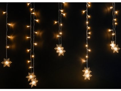 SVETELNÁ ZÁCLONA VLOČKY 96L TEPLÁ BIELA, DĹ. 3 + 3,5 M *0054