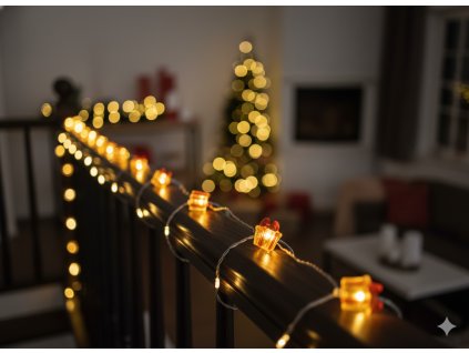 LED SVETELNÁ REŤAZ DARČEK 20 L NA BATÉRIE bal=20ks *0177