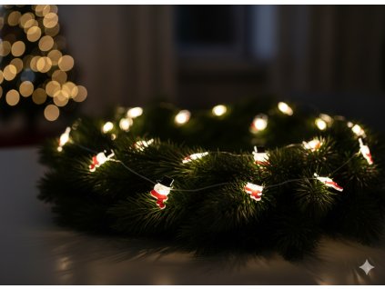 LED SVETELNÁ REŤAZ SNEHULIAK 20 L NA BATÉRIE balenie=20ks *0207