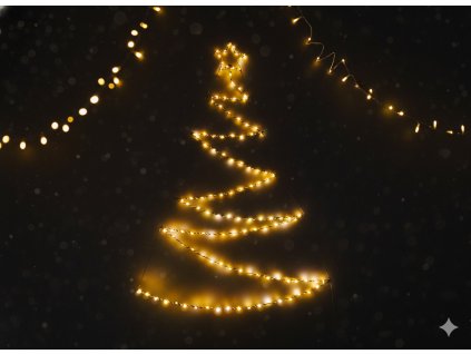 VIANOČNÁ OZDOB? - LED STROMČEK S HVIEZDOU 105 CM 120 TEPLO BIELA NA BATÉRIE *0221