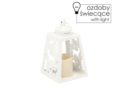 LED KOVOVÁ LAMPA 12 x 21,5 CM BIELA - SOB *0412