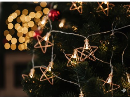 LED SVETELNÁ REŤAZ HVIEZDIČKY 10 L TEPLO BIELA *0986