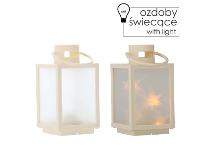 VIANOČNÁ LAMPA 11 x 11 x 20,5 CM S LED VLOŽKOU S 3D EFEKTOM BIELA *2546