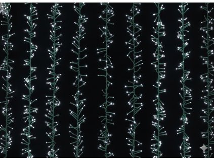 LED KLASTROVÉ SVETLÁ 400L STUDENÁ BIELA, DL. 3 + 4 M VNÚTOR/VONKU *8158