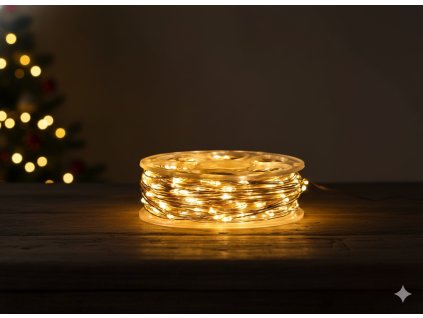 LED SVETIELKA DRÔTIKY NA CIEVKE 500L TEPLO BIELA, DĹ. 3 + 50 M *8523