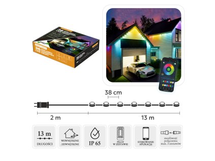 SMART LED GIRLANDA 36L MULTIFAREBNÁ, DL. 2 + 13 M VNÚT./VONK. *9308